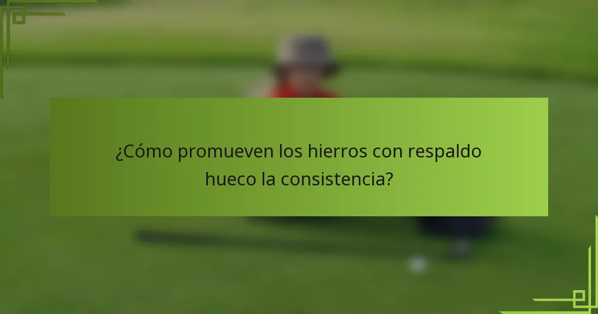 ¿Cómo promueven los hierros con respaldo hueco la consistencia?