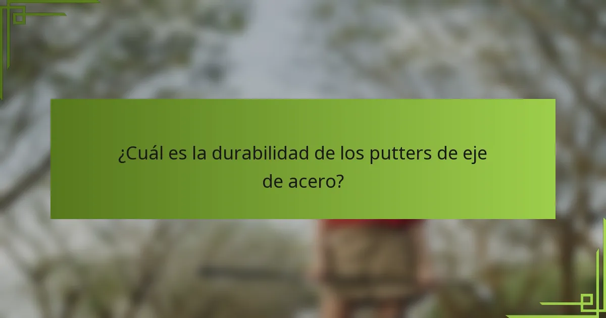 ¿Cuál es la durabilidad de los putters de eje de acero?