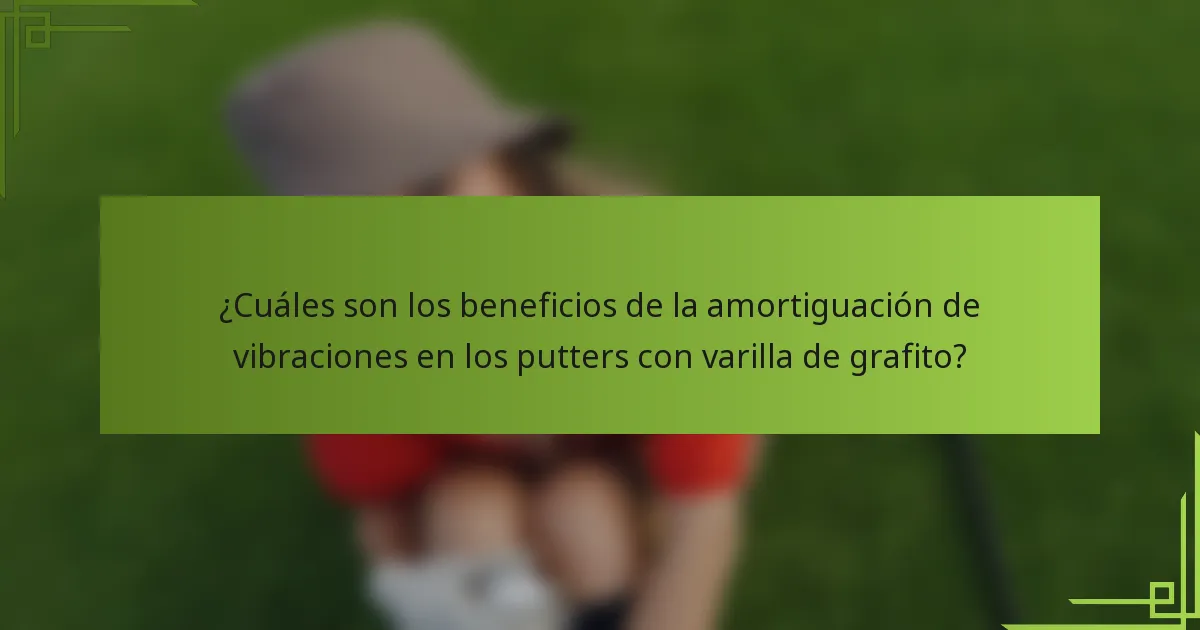 ¿Cuáles son los beneficios de la amortiguación de vibraciones en los putters con varilla de grafito?