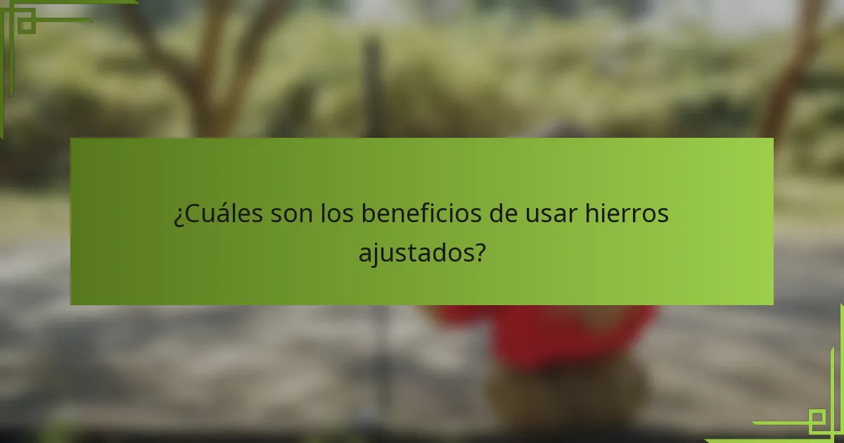 ¿Cuáles son los beneficios de usar hierros ajustados?