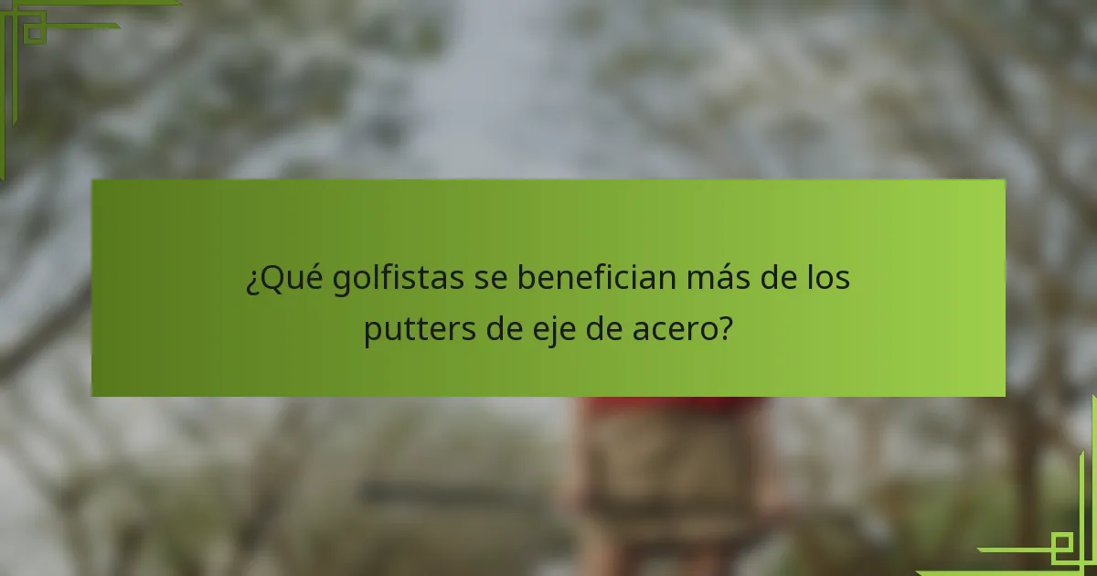 ¿Qué golfistas se benefician más de los putters de eje de acero?