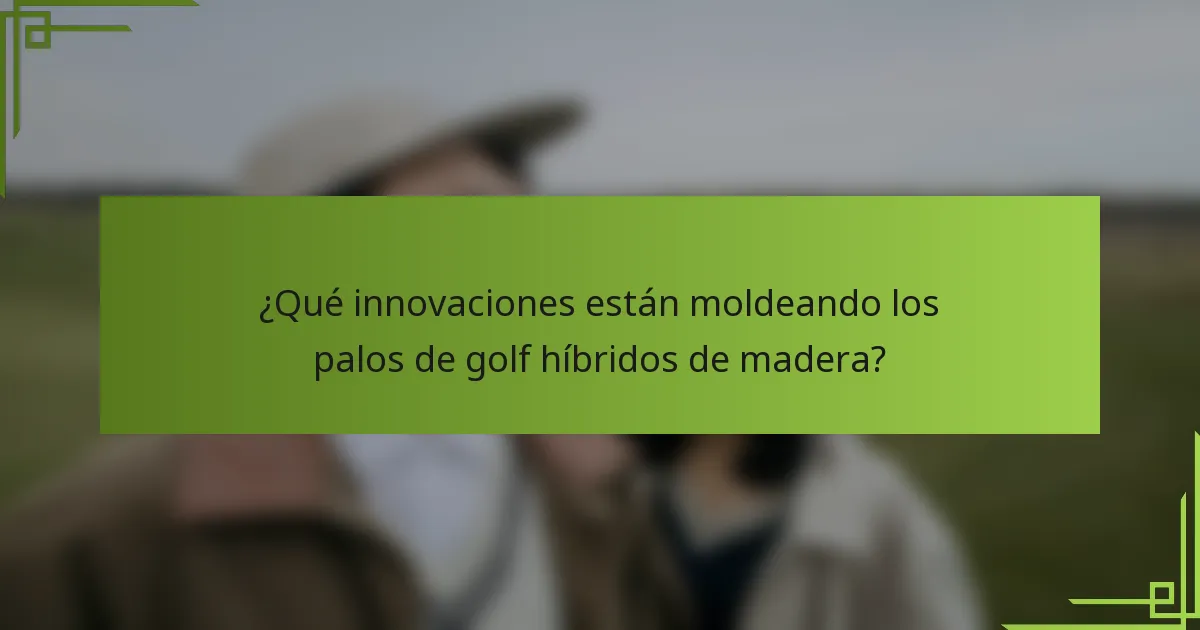 ¿Qué innovaciones están moldeando los palos de golf híbridos de madera?
